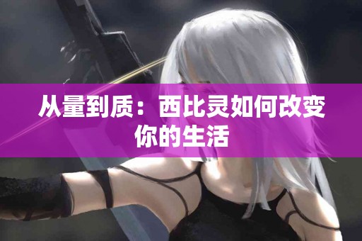 从量到质：西比灵如何改变你的生活