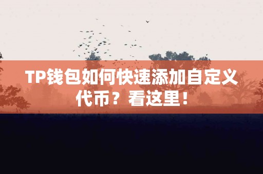 TP钱包如何快速添加自定义代币？看这里！